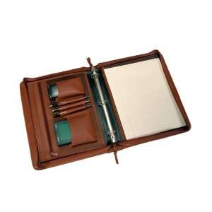  Genuine Leather Zip Around Padfolio/Notepad Office 