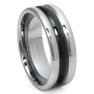 Titanium Kay Black Tungsten Carbide Wedding Band Ring