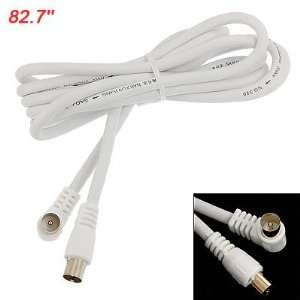   Male to Male Tv Rf Signal Transmit Fly Aerial Cable White: Electronics
