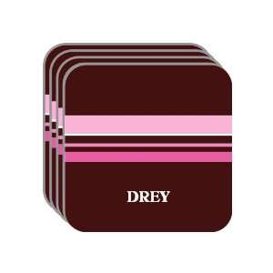 Personal Name Gift   DREY Set of 4 Mini Mousepad Coasters (pink 