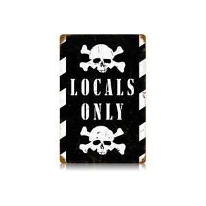  Locals Only Metal Sign: Home & Kitchen