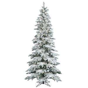  Flocked Utica Fir 144 Artificial Christmas Tree with 