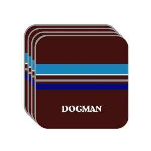Personal Name Gift   DOGMAN Set of 4 Mini Mousepad Coasters (blue 