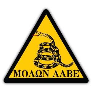 Molon Labe Dont Tread on Me Snake NRA Gun Rights Car Bumper Sticker 
