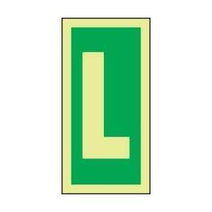  LETTER L Sign   6 x 3 Dura Lumi Glow Adhesive: Home 