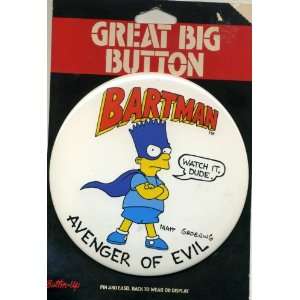   The Simpsons Great Big Button Bartman Avenger of Evil: Toys & Games