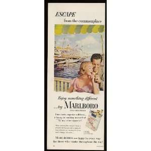   1952 Marlboro Cigarette Couple Escape Print Ad (10909): Home & Kitchen