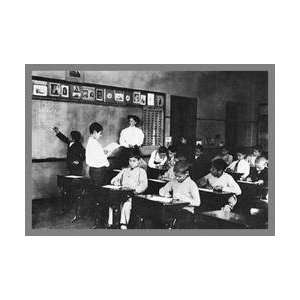  Students and Teacher in Public School Classroom 20x30 