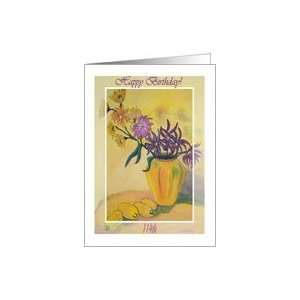  114th Birthday, Yellow Vase and Flowers Card: Toys & Games