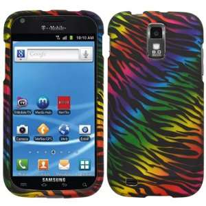 Black Rainbow Zebra Rubberized Coating Hard Case Cover for Samsung 