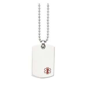  Stainless Steel Medical Jewelry Dog Tag Pendant: Jewelry