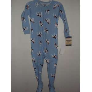   Boys One piece Light Blue Dogs Footed Cotton Sleeper (24 Months): Baby
