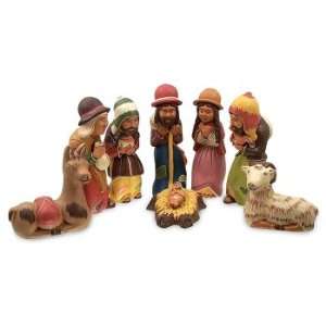  Ceramic nativity scene, Jesus is Born