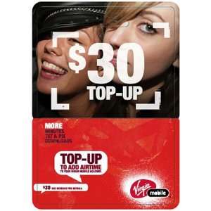  Virgin Mobile $30 Top Up Card Cell Phones & Accessories