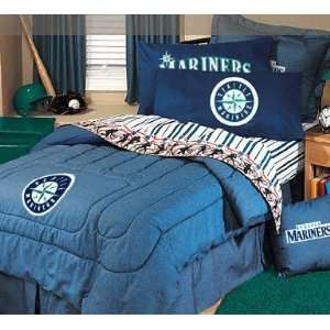 Seattle Mariners Blue Denim Queen Size Comforter and Sheet Set  