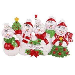  Snowman Family of 5 Personalized Christmas Holiday 