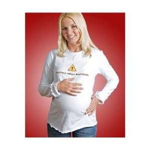 Cry Baby Maternity Highly Emotional   Long Sleeve Color White,Size 