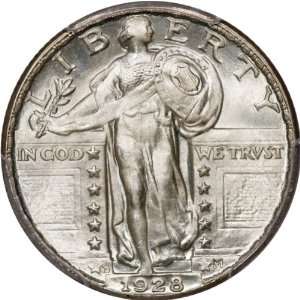  1928 D 25C PCGS MS66 CAC Standing Liberty Quarter Dollar Type 2 