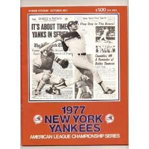  1977 ALCS Official Program Royals @ Yankees Everything 