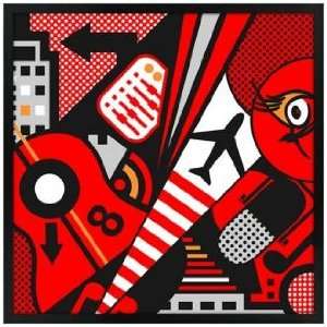  Mixup 2000 Red 21 Square Black Giclee Wall Art