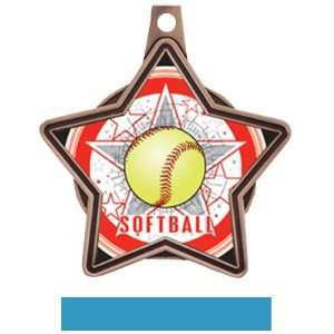 Hasty Awards Custom All  Star Insert Softball Medals BRONZE MEDAL / LT 