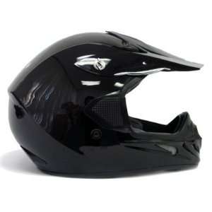  TMS Gloss Black Dirt Bike ATV Motocross MX Helmet (Large 