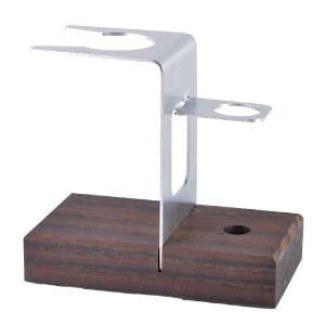  Shaving Kit Stand   Wood & Stainless Steel Health 