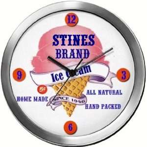  STINES 14 Inch Ice Cream Metal Clock Quartz Movement 