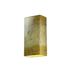   Rectangular Outdoor Wall Sconce with Perfs Finish Greco Travertine
