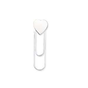  Sterling Silver Heart Clip Book Mark   JewelryWeb: Jewelry