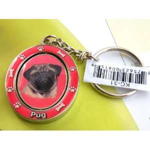 Key Chain Key Holders, Gorgeous Pug 2 Sides Photo Key Ring,Quality Key 