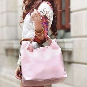   Handbag Hobo Tote 2 Ways Fashion Women Pink 170201: Everything Else