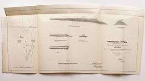   ANTIQUE CHART OF JETTIES IN PENSACOLA HARBOR, FL FLORIDA. ORIGINAL