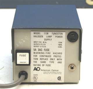 American Optical 1138 Halogen Lamp Power Supply  
