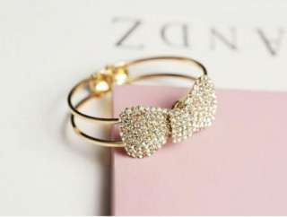 New High Quality Jewelry Gold Plated Crystal Bow Bowknot Bracelet 