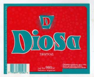 DIOSA TROPICAL BEER LABEL 980 CM3 FROM ARGENTINA  