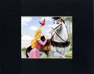 SLEEPING BEAUTY~AURORA~Mat Print~BEAUTIFUL WHITE HORSE  