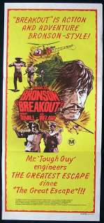 BREAKOUT Movie Poster 1975 Charles Bronson RARE daybill  
