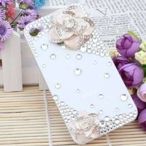  3d Bling Crystal Rhinestone Flower Case Cover for Apple Iphone 