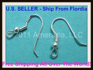   French Style Earring Finding Ear Wire Hook 22 gauge _925 Stamped
