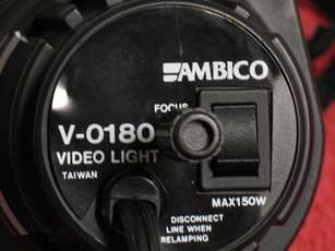 AMBICO V 0180 12 volt On Camera Video Light LED and Halogen Lamps 