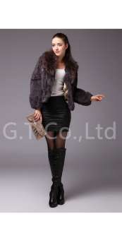 0222 women rabbit fur coat jacket garment coats jackets raccoon fur 