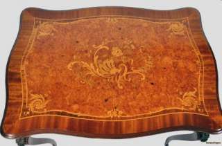 Inlaid Marquetry French Louis XV Style Parlor Table  