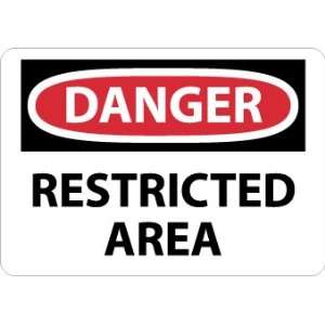  Danger, Restricted Area, 7X10, Adhesive Vinyl: Industrial 
