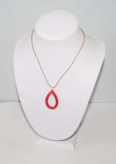 YUMMI GLASS RED OPEN PEAR DROP NECKLACE NEW NWT  