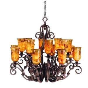 Kalco 4264 /CALCRC Rustic Ibiza Wrought Iron 16 Light Chandelier With 