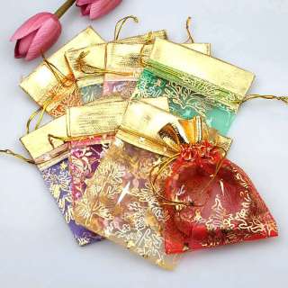 Pretty Mixed Color Wholesale Organza Jewelry Gift Bags 50 pieces.Very 
