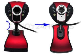 USB 2.0 6 LED 30.0M Pixels Webcam Web Cam Camera PC Laptop + Mic