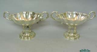 Fine Pair Of Sterling Silver Italian Pedestal Bowls  