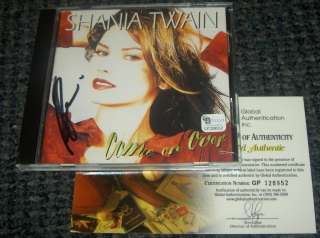 SHANIA TWAIN AUTO SIGNED CD COVER W/CD GAI COME ON OVER  